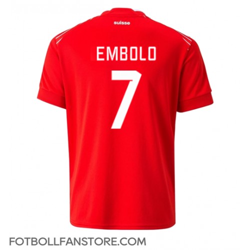 Schweiz Breel Embolo #7 Hemma matchtröja VM 2022 Kortärmad Billigt